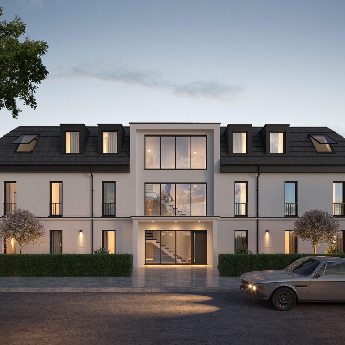 Visualisierung Akazienalllee 15 - Ansicht bei Nacht